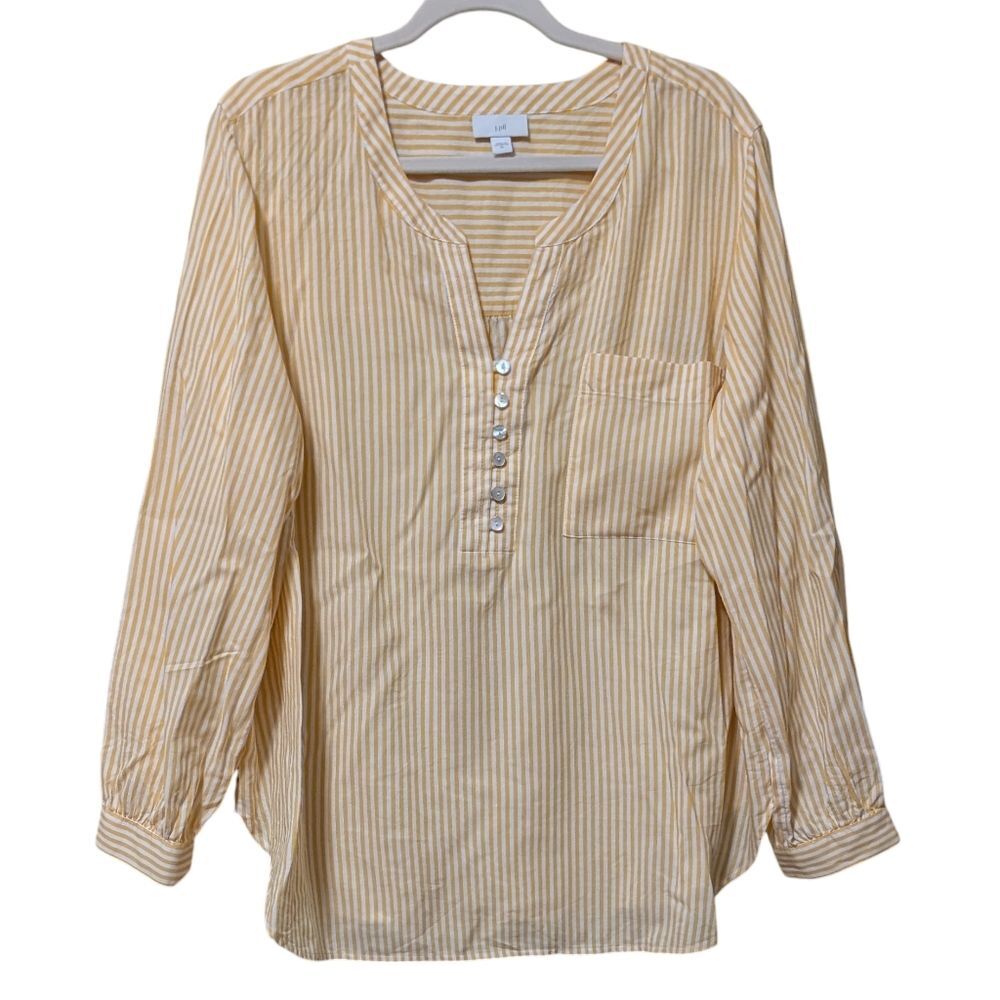 J. Jill cotton/rayon striped top size 2X casual oversize flowy plus